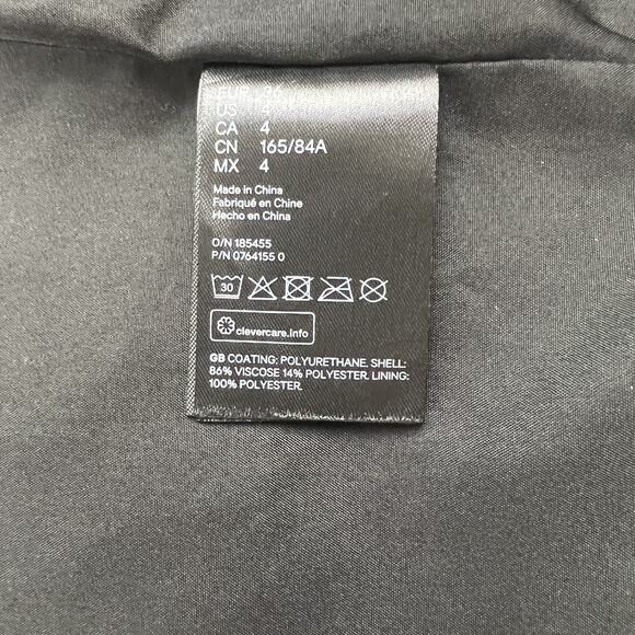 H&M Black Faux Leather Moto Biker Jacket Women's Size 4 - Picture 3 of 10